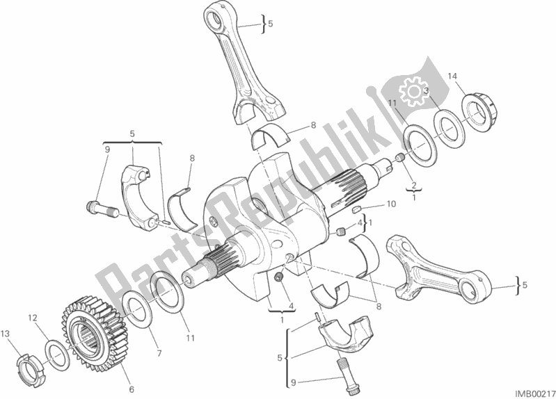 Todas as partes de Bielas do Ducati Multistrada 1200 S ABS USA 2015